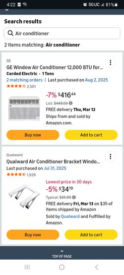 1 ton GE air conditioner with mount