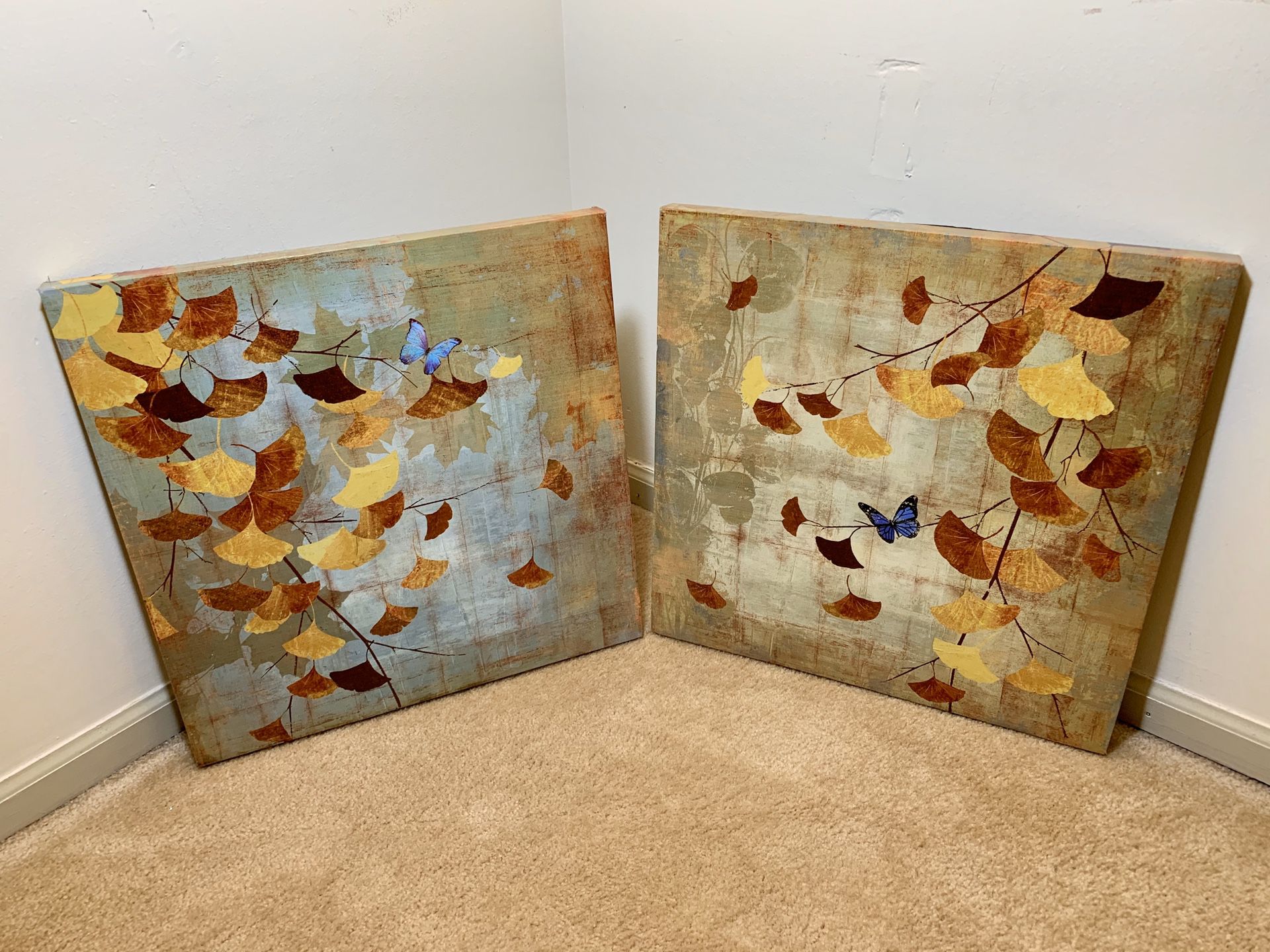 Butterfly Canvas Prints (Set of 2)