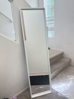 White framed IKEA mirror