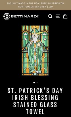 Golf Towel Bettinardi St. Patrick's Day 2026 Irish Blessing Stained Glass Towel