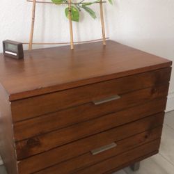Brown Real Woodb Authentic 2 Pullout Dresser, Bedside Table