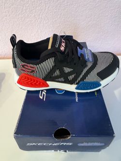 Size boy’s 12, Brand new in original box authentic Skechers style number 97671L/BKGY.
