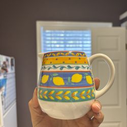 Vintage Portugal Ceramic Creamer – Lemon Design