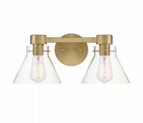 Willow Creek 16.5 in. 2-Light Brushed Gold Contemporary Vanity Light
