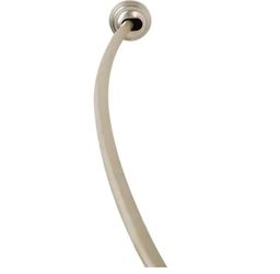 Zenna Home NeverRust 50 in. to 72 in. Aluminum Dual Mount Curved Shower Curtain Rod in Brushed Nickel