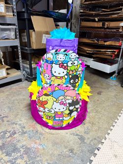 Sanrio three tier pinata with balls