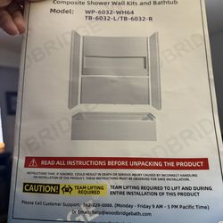 60” x 32” Alcove Soaking Tub