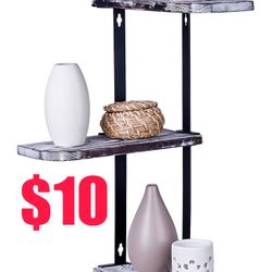 Floating Corner Shelf for Living Room - Rustic Wood Corner Floating Shelf - Solid Pine Wood 3 Tier Corner Shelf Wall Mount - Large Farm House Corner S