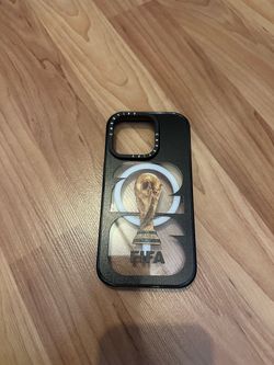 Casetify FIFA Soccer Matte Black/Gold MagSafe Magnetic Back Case for iPhone