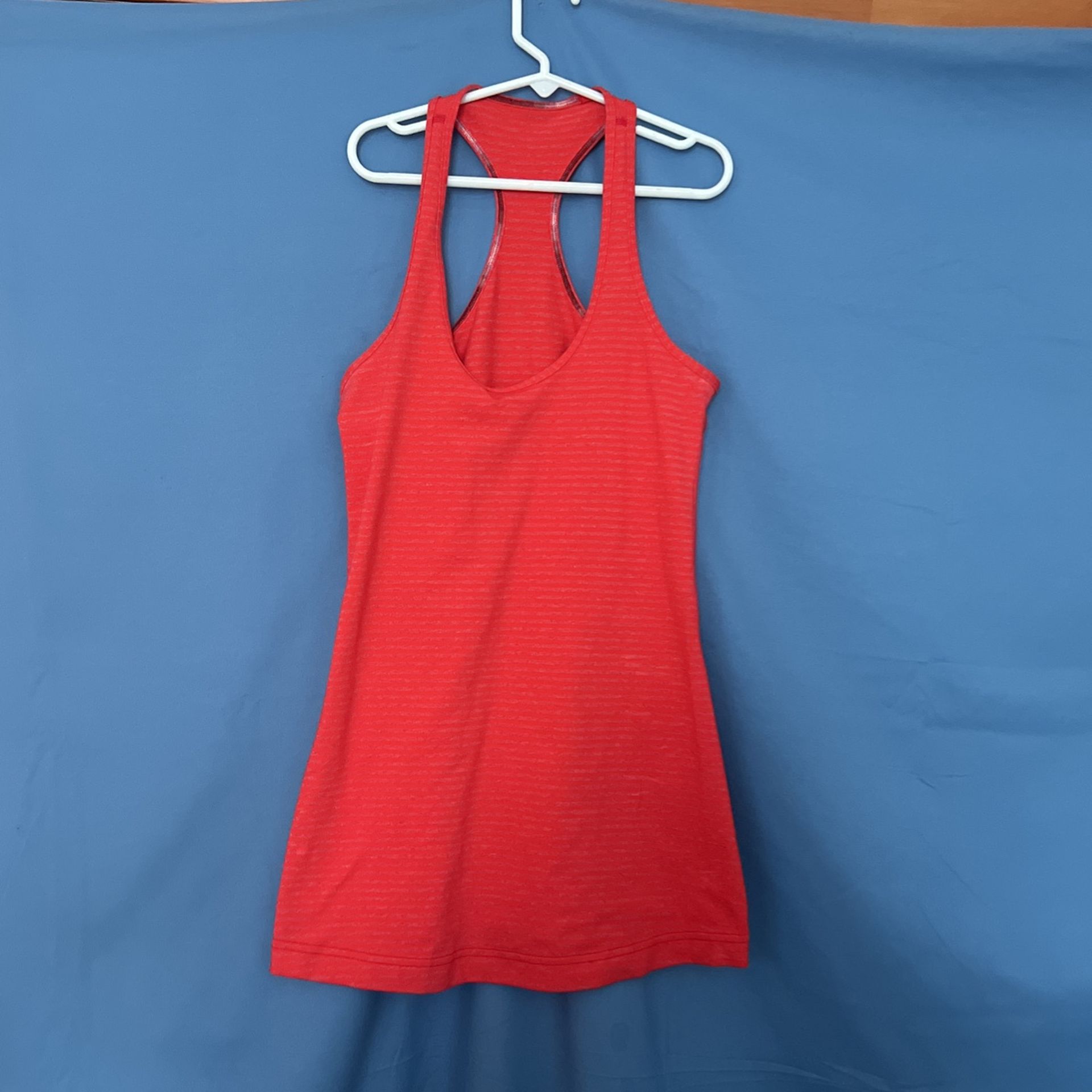 Lululemon Racerback Orange Tank Top Striped