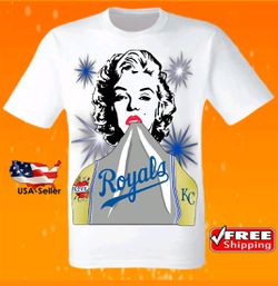 Kansas City Royals White T-Shirt Cool MLB Uniform Jersey Tee Baseball New