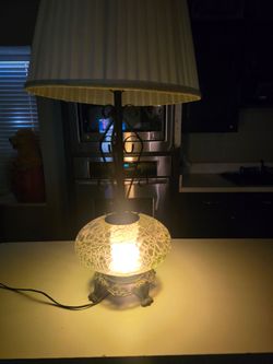 Beautiful green glass table lamp