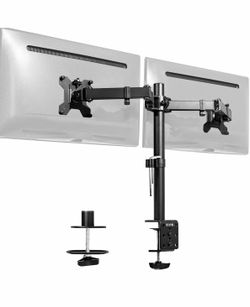 Dual Monitor Desk Mount, Heavy Duty Fully Adjustable Steel Stand, Holds 2 Computer Screens up to 30