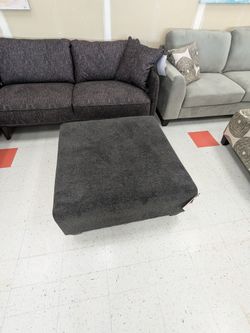 Lombard Graphite Ottoman