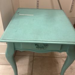 Turquoise Wooden Table