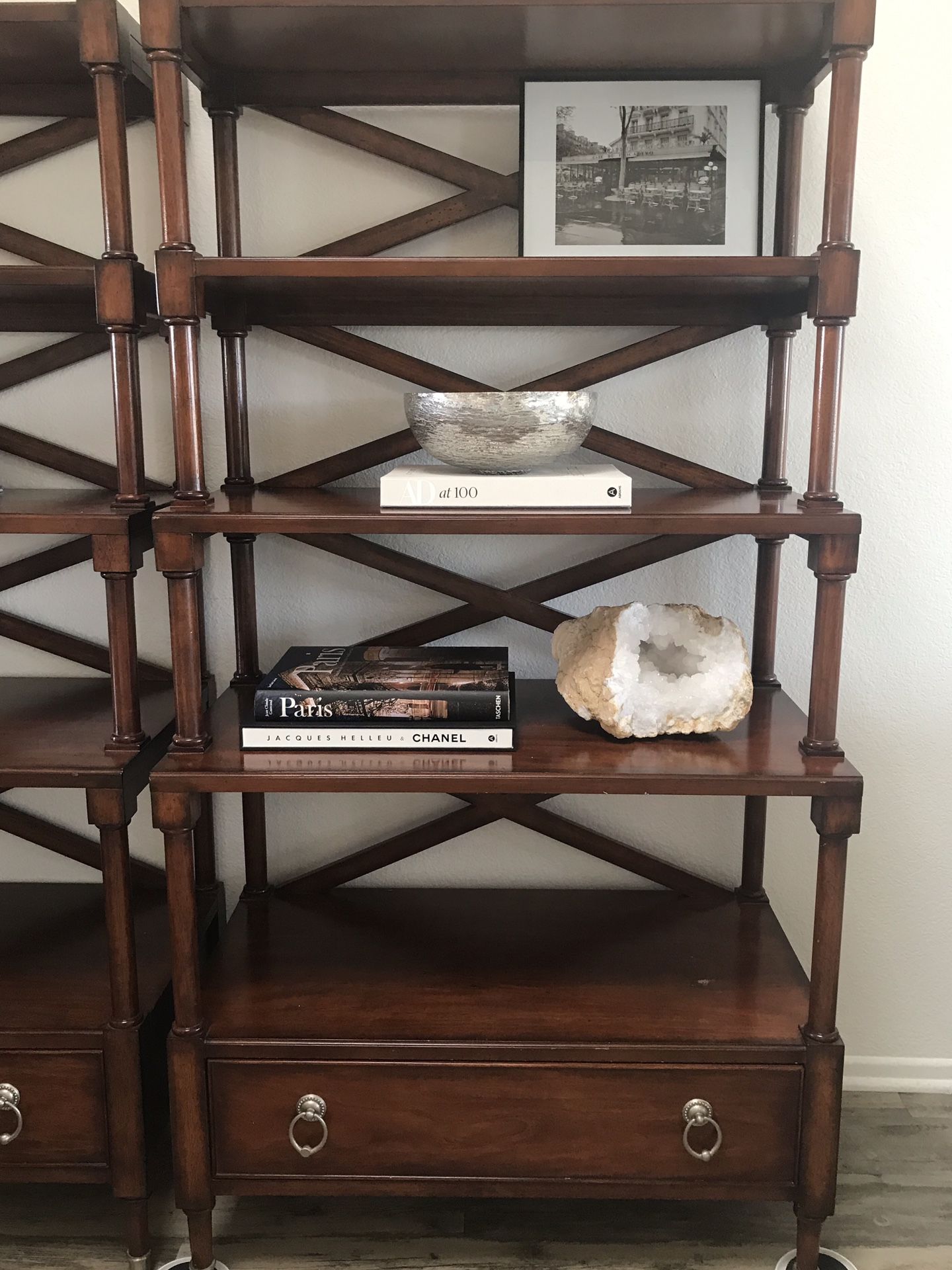 Wooden Bookshelves/Bookcases with bottom drawer solid wood