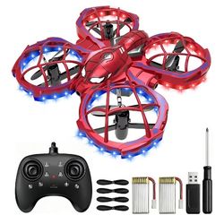 Spider Mini Drone for Kids Beginners - Throw to Go RC Quadcopter with LED Lights, 2 Batteries, Headless, 3 Speed Mode, 3D Flips, Obstacle Avoidance, I