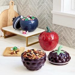 Member's Mark 3-Piece Stoneware Berry Canister Set $19.99