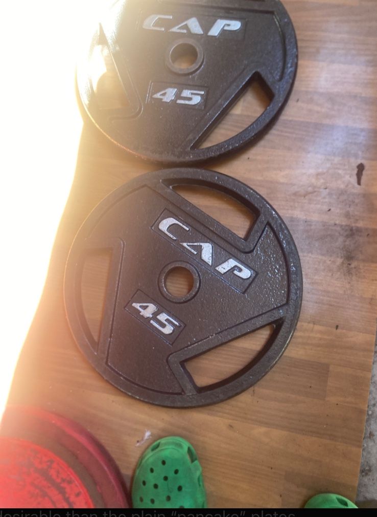 Pair of CAP 45 lb Olympic Grip Plates – Excellent Condition