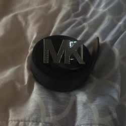 Mk Reversible Logo and Leather Belt 