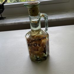 7” Bath Oil In Vintage Glass Jug
