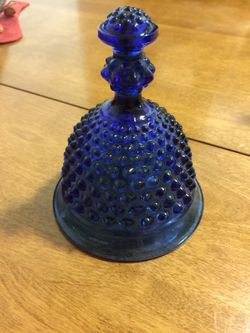 Blue cobalt hobnail bell