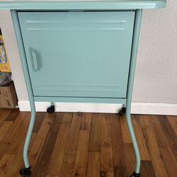 IKEA Teal Metal Locker Style Side table