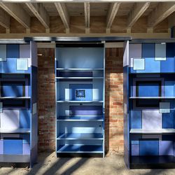 Custom Blue Whimsical Lighted Shelves 