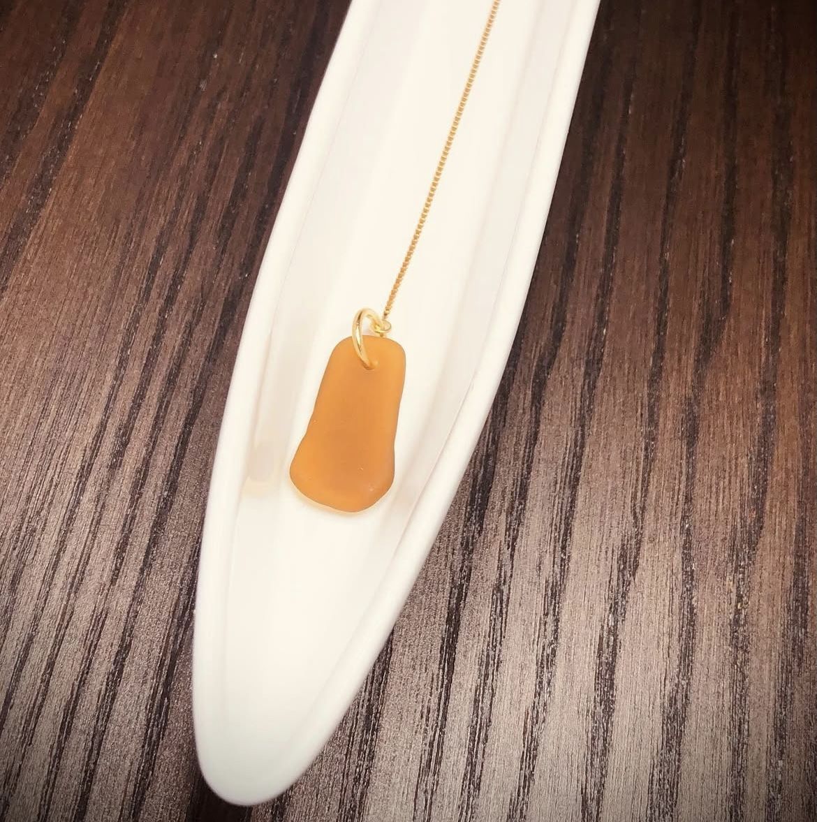 Single Sea Glass 18k Gold Plated Earring 