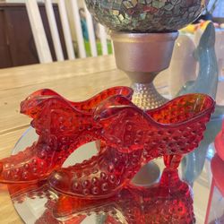 Antique Glass Boots Decor 