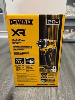 DEWALT 20V MAX XR Brushless 1/4 in. Premium Impact Driver - New