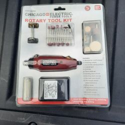 Chicago Electric Rotary Tool Kit 80-Piece for Cutting, Grinding, and Polishing.