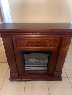 Dark cherry brown electric fireplace
