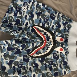  1:1 Light Blue Bape Shorts 