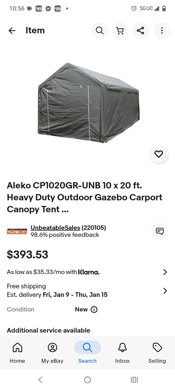 Brand New Alico 10x20 Ft Garage 10