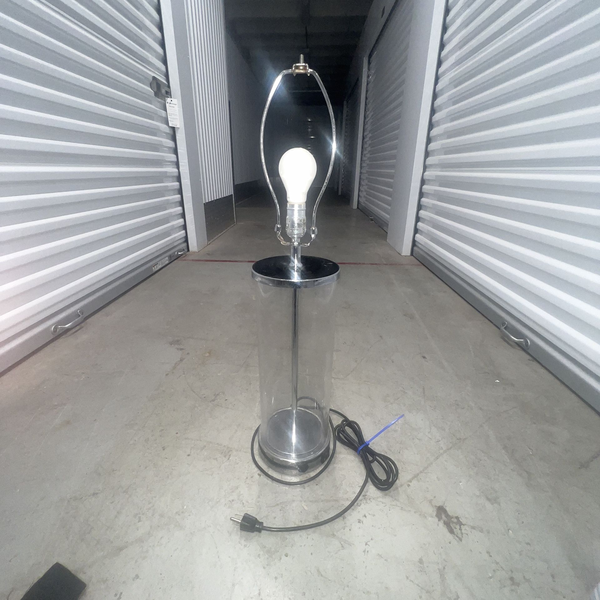 Modern Chrome Cylinder Table Lamp - Sleek & Stylish