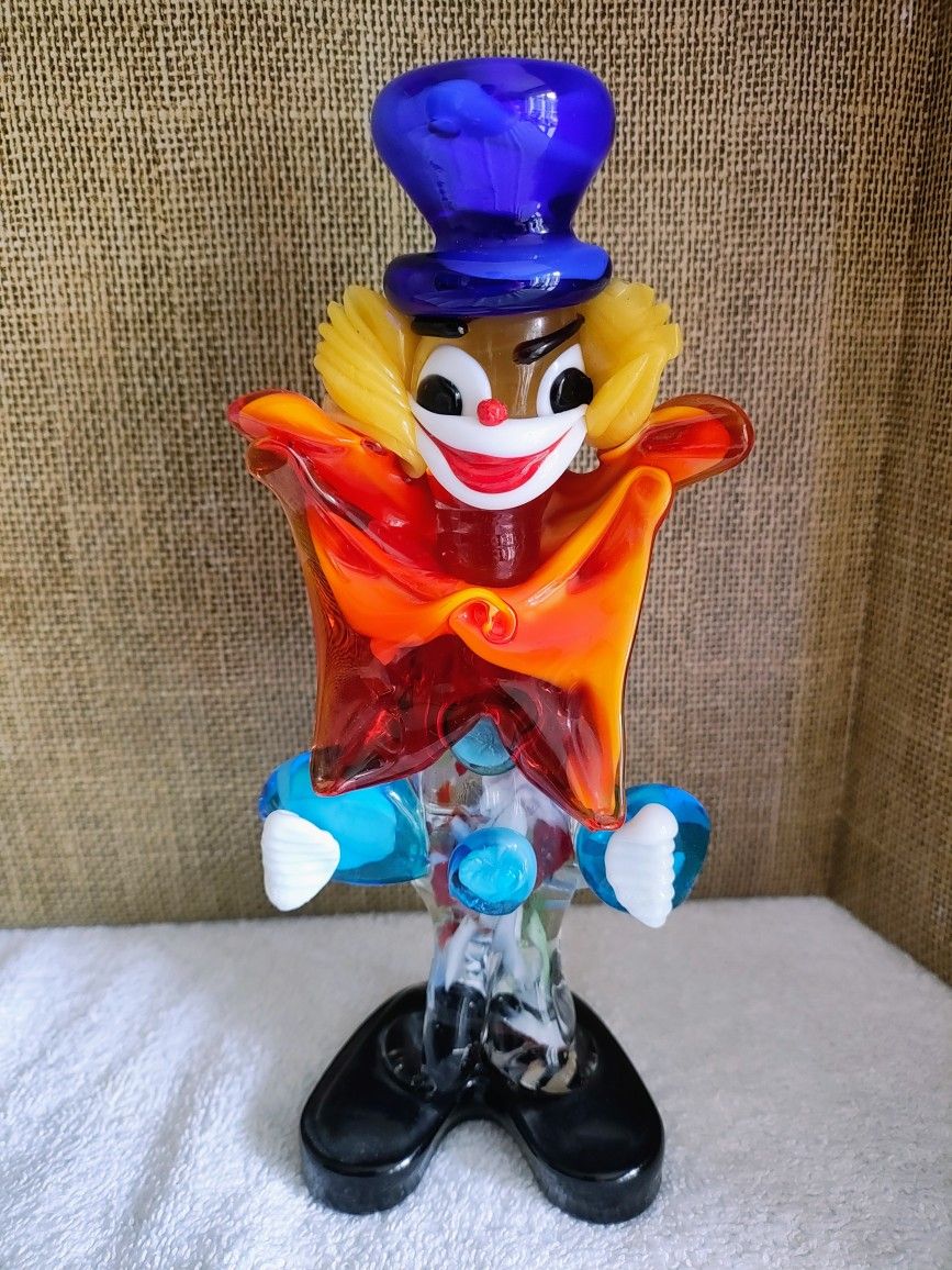 Murano Italy Hand Blown Art Glass Clown - Vintage