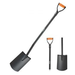 410^122cm Square Shovel, Heavy Duty Flat Shovel, Transfer Shovels with Alloy Steel Blade and Non-Slip D-Handle, Detachable and Easy to Store, for Gar