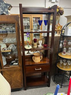 Crate and Barrel bookshelf with drawer   28 x 15 x 80 h 