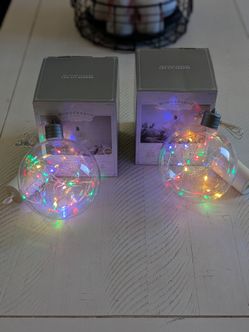 Multicolor Twinkling Led Lit - 2 Spheres