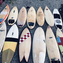 Surfboard Sale, 13+ Project/Decoration Surfboards For Sale, All Need Ding Repair