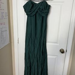 Jump Apparel Prom Dress – Size 11/12 (Green, Slit, Strapless) 