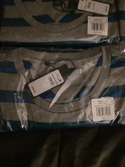 Tommy Hilfiger Stripe Everyday T Shirt Grey Blue Men M Or XL NWT
