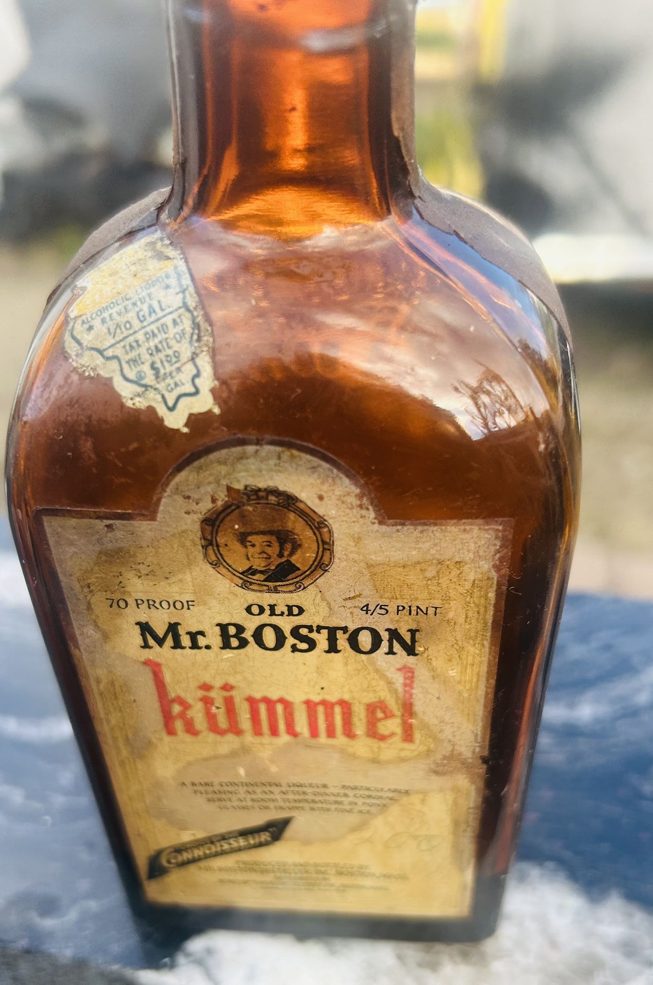 Antique Early 1900’s Mr. Boston Brown Medal Or Wine Bottle Glass Connoisseur