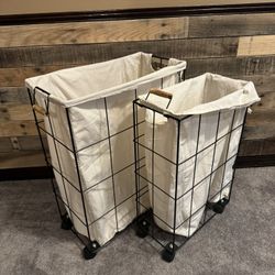 Rolling Laundry Baskets (Two)