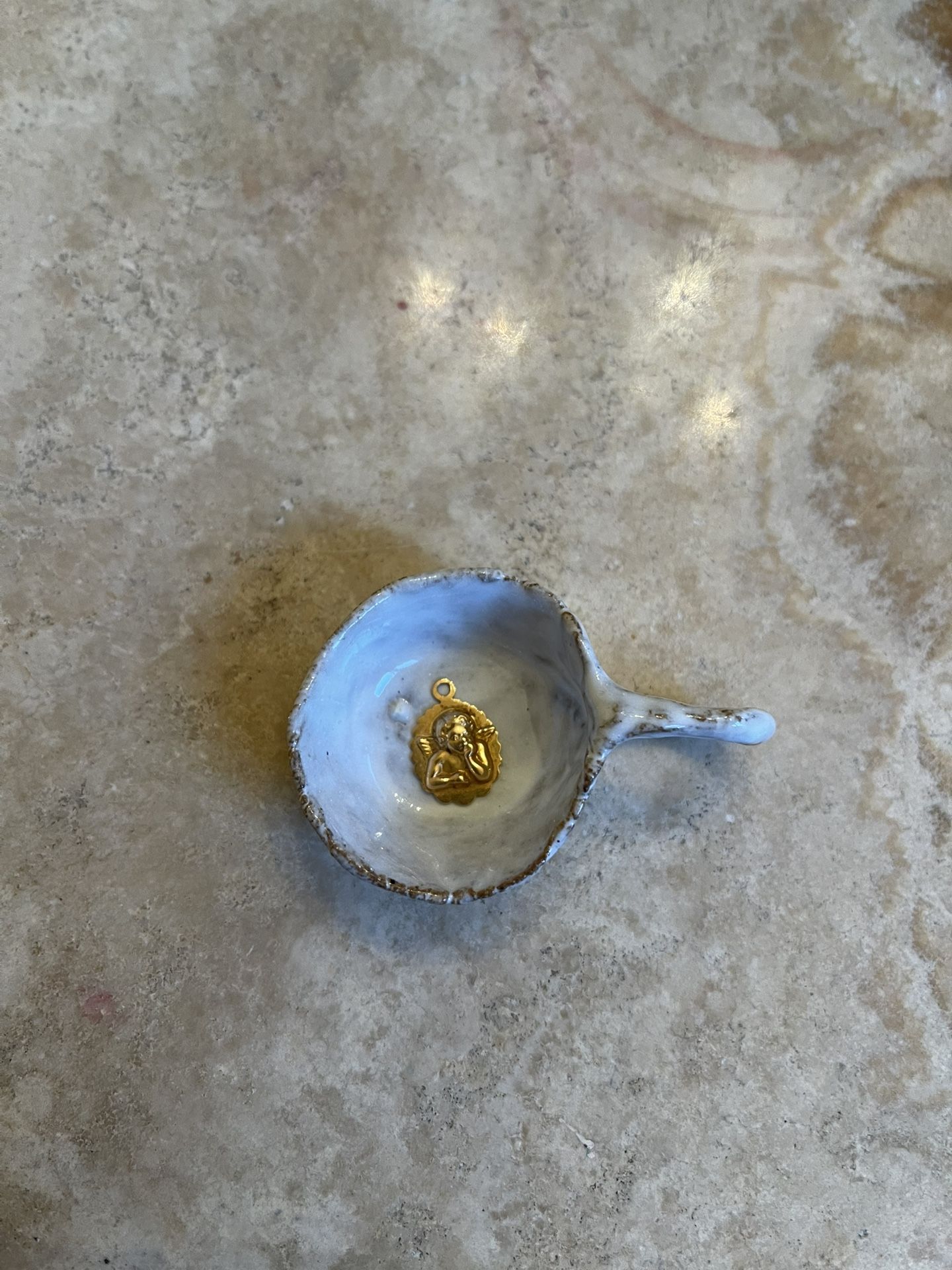 1980’s 18k Gold Guardian Angel Pendant~has a Slight Bend at the ring~
