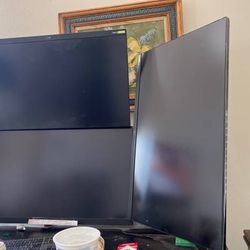 3 Monitors And Articulating Stand 