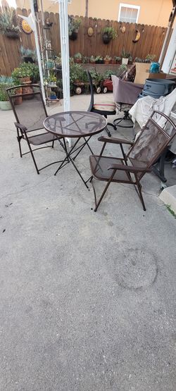 Patio Set, Foldable Metal Set