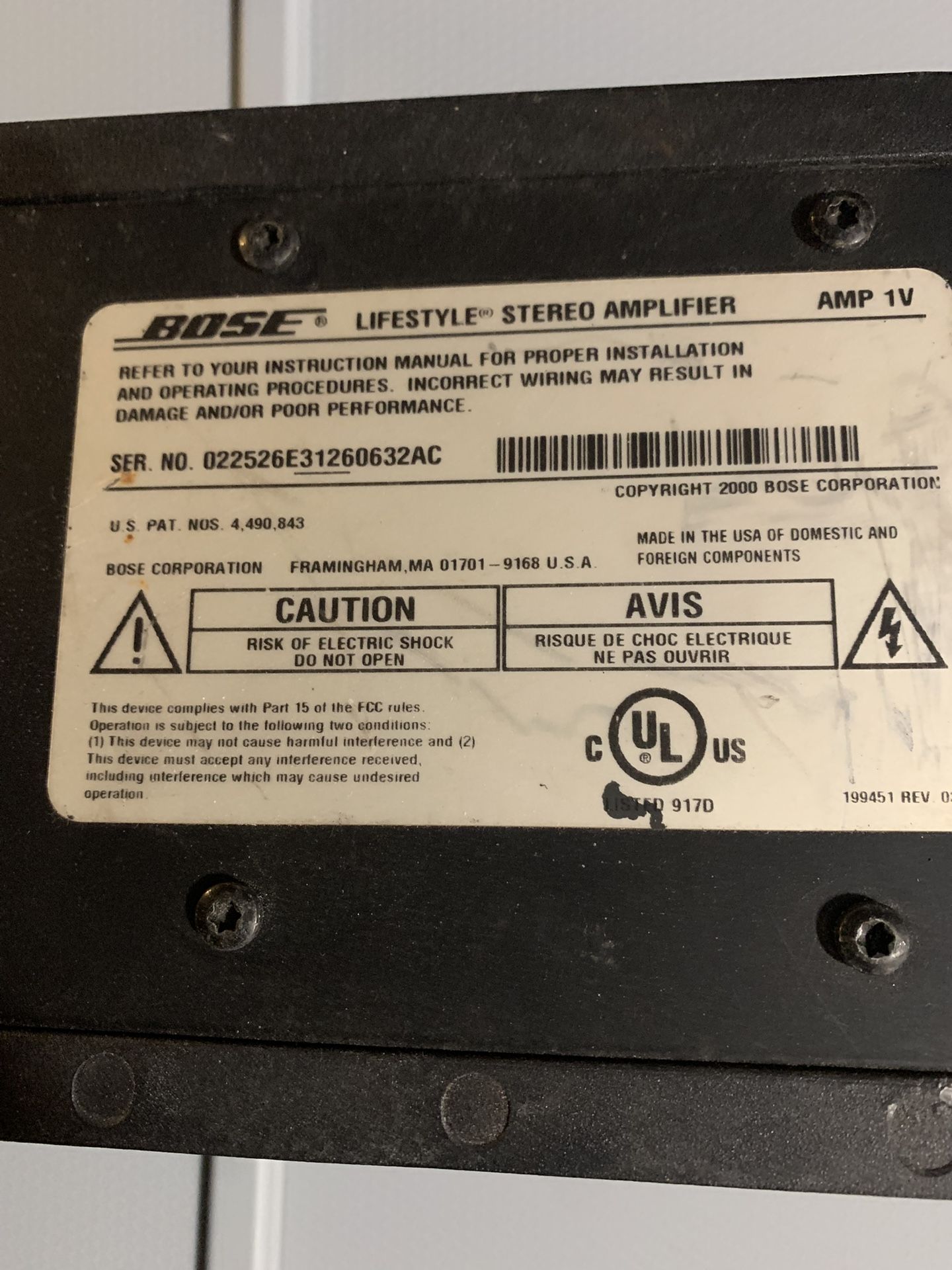 Bose Lifestyle Stereo Amplifier