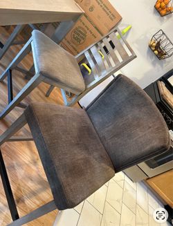 Gray Upholstered Dining Chairs Set of 2